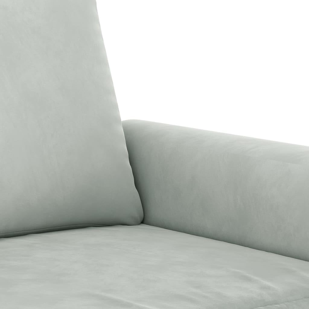 Light Gray Velvet 2 Piece Sofa Set with Pillows A45085