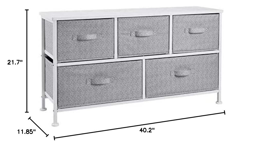 White 5-Drawer Fabric Storage Organizer Z428291