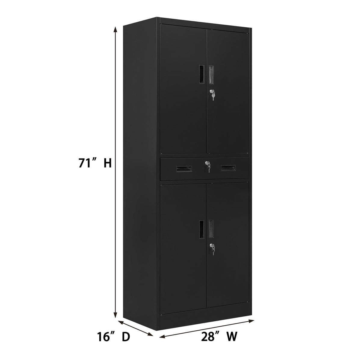 Metal Locking Storage Cabinet with Adjustable Shelves and 1 Drawer P40829