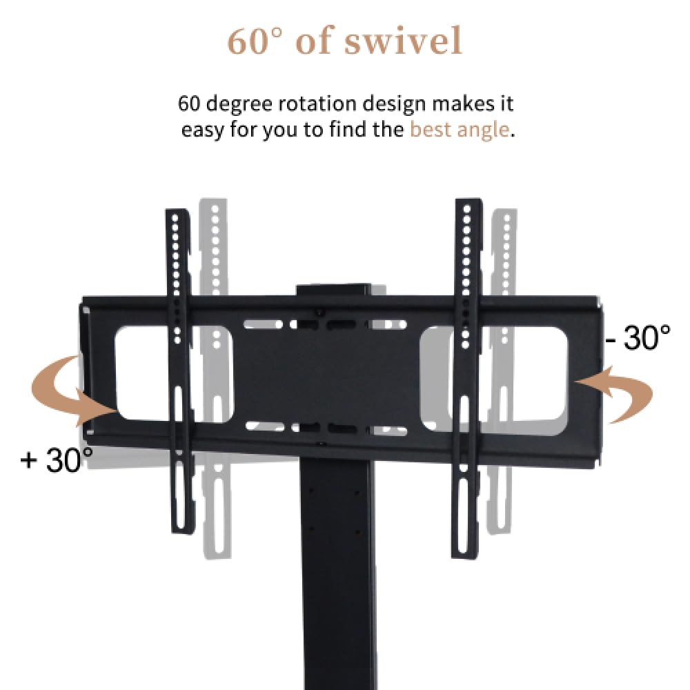 32-65" Swivel TV Stand with 3-Tier Storage and Height Adjustable Q694
