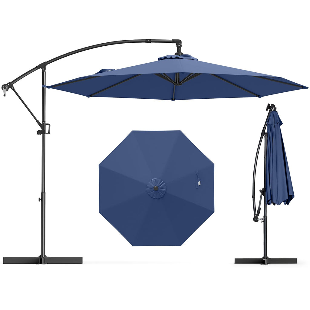 10 FT Navy Offset Cantilever Umbrella Z246