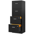 Black 4-Drawer File Cabinet with Lock F20817