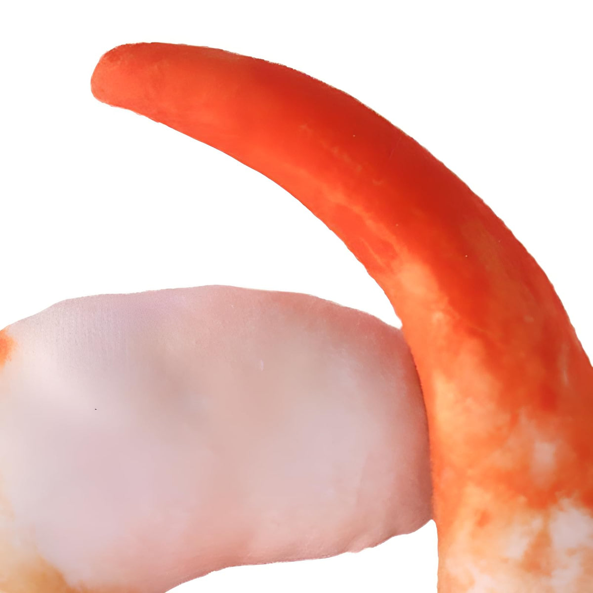 Orange White 3D Shrimp Shape Dog Squeaky Plush Toy C712
