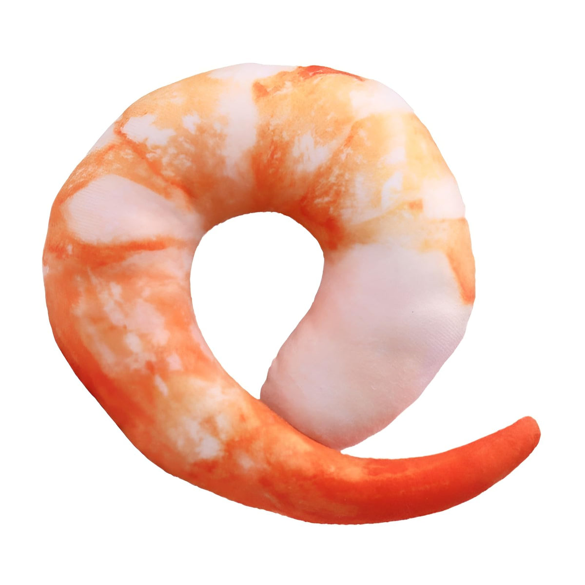 Orange White 3D Shrimp Shape Dog Squeaky Plush Toy C712