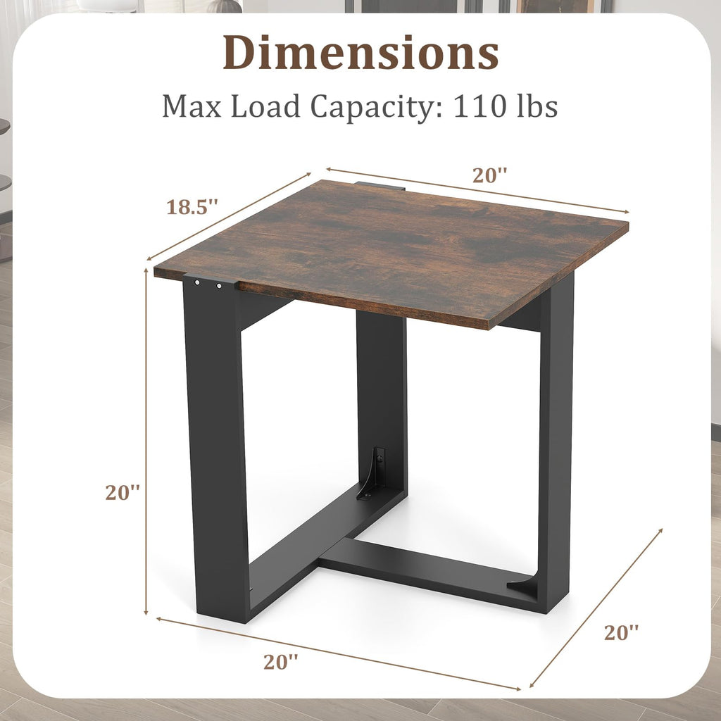 Set of 2 Square Wood Side Tables L699243