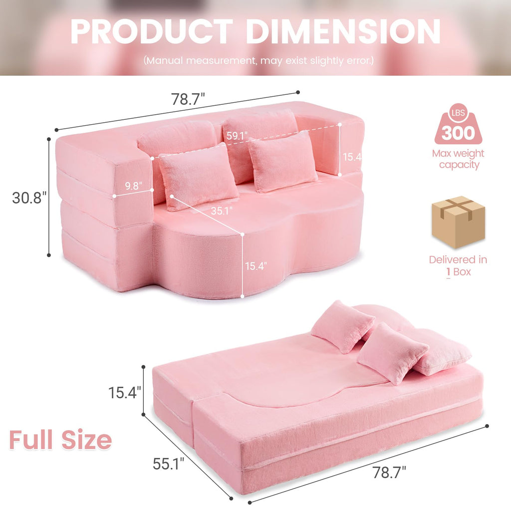 Pink Convertible Sofa Bed K579256