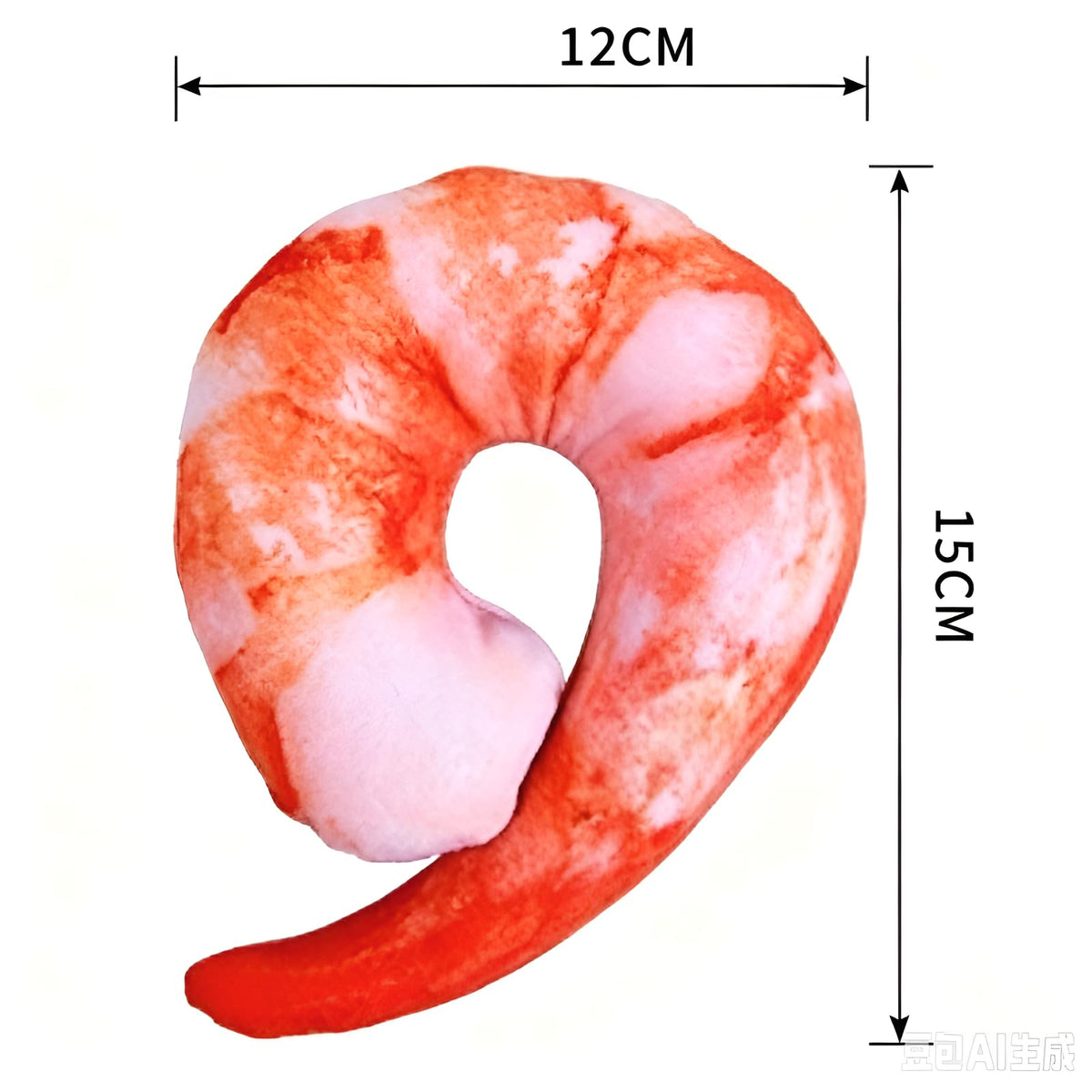 Orange White 3D Shrimp Shape Dog Squeaky Plush Toy C712