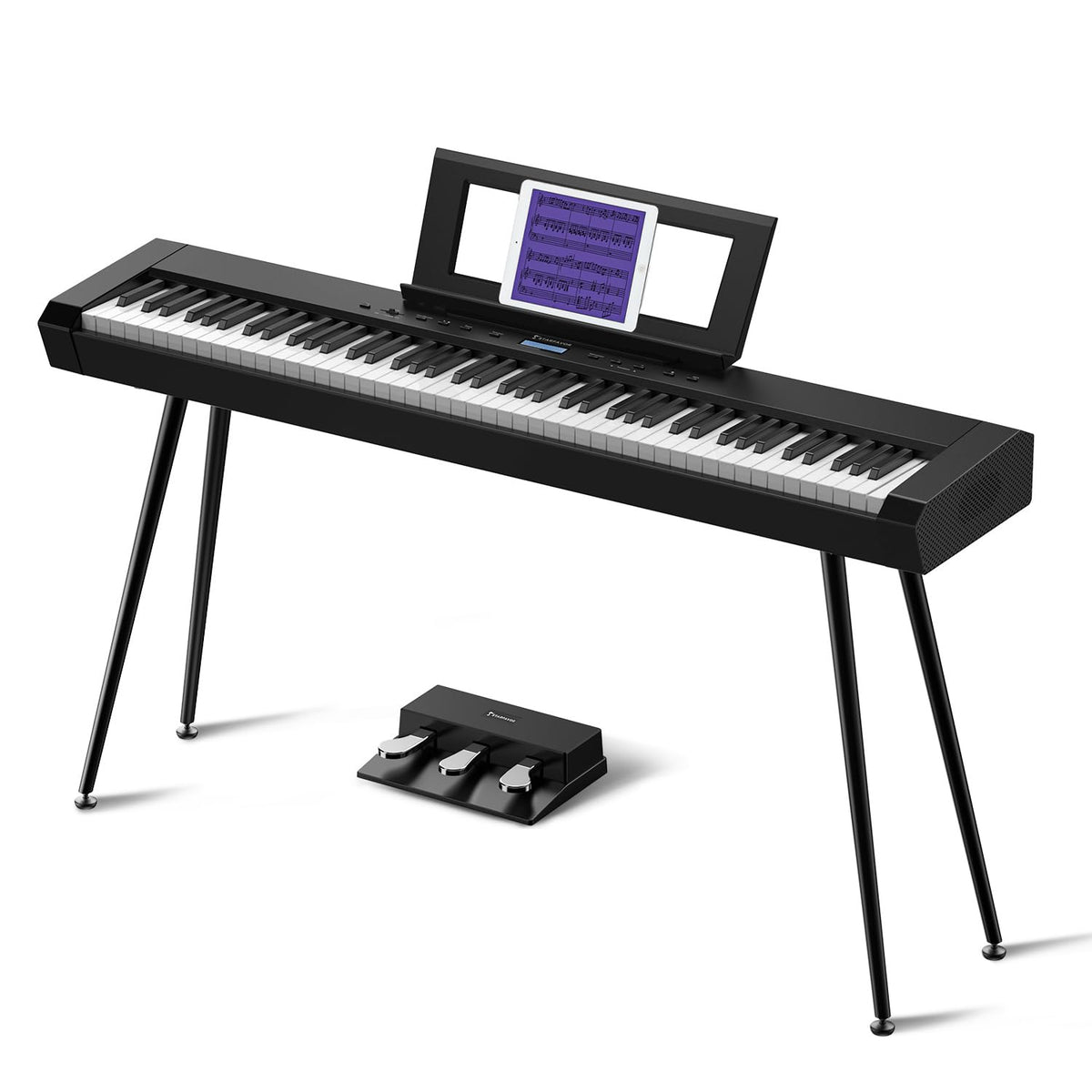 88 Key Full-Weighted Digital Piano and 18 Pcs Interlocking Floor Mats M733955