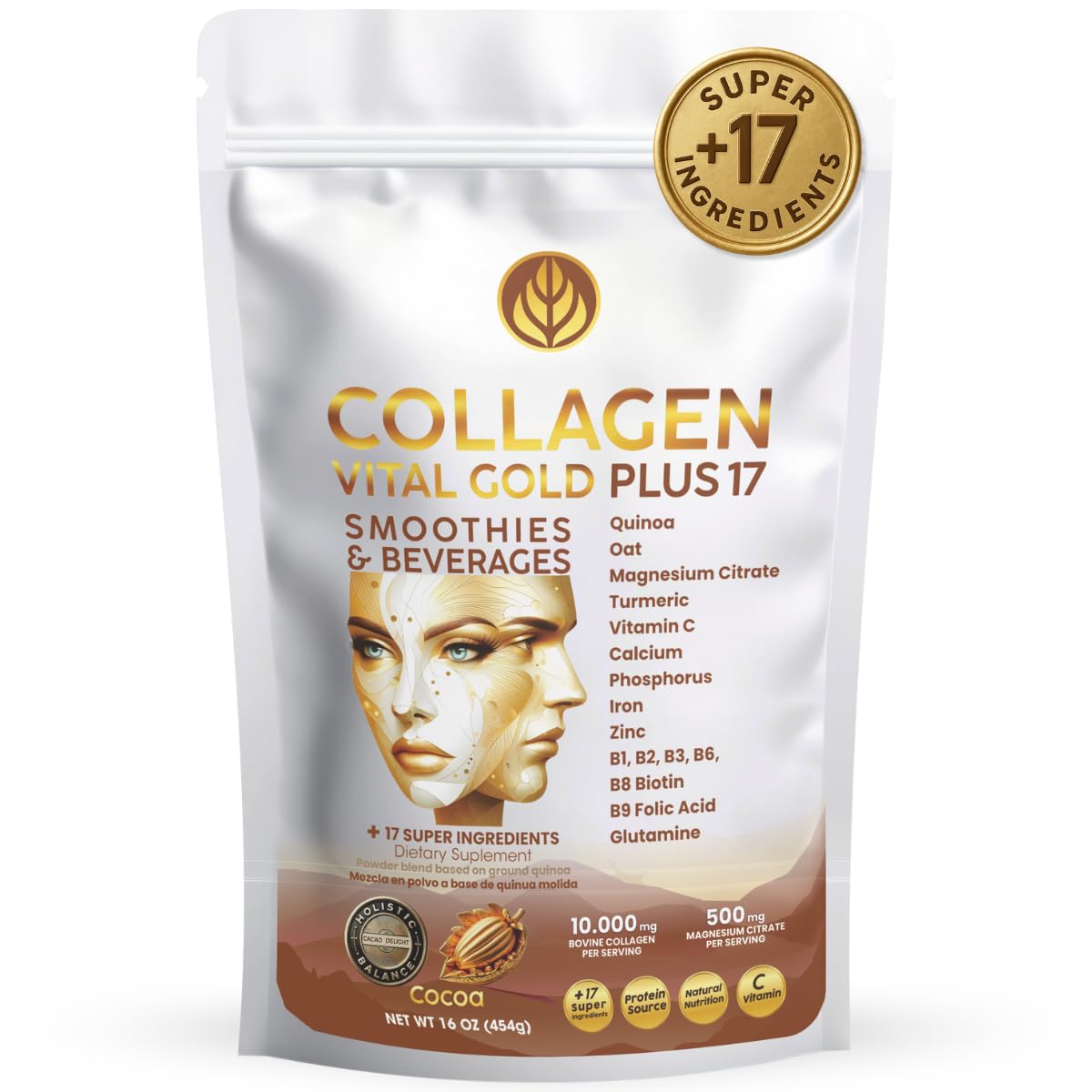 Collagen Peptides Powder Cocoa Flavor 16 oz H383