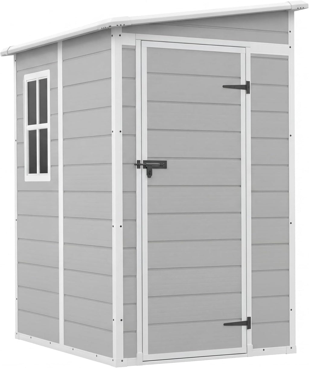 5 x 4 FT Plastic Outdoor Storage Shed with Floor D23837