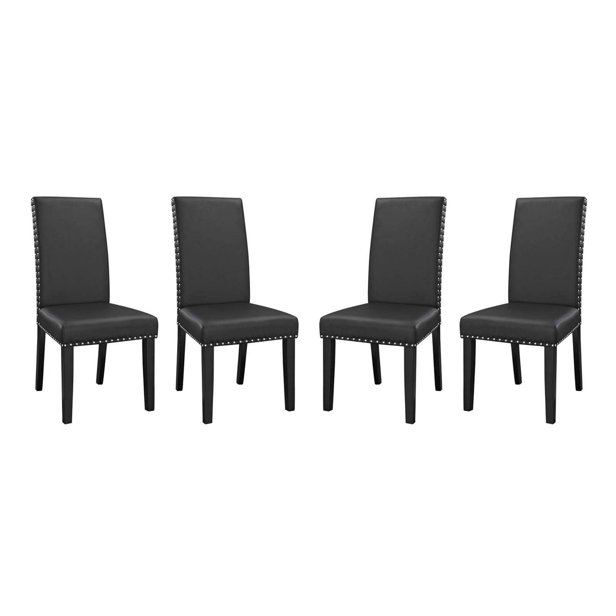 Black Faux Leather Dining Chairs S6138