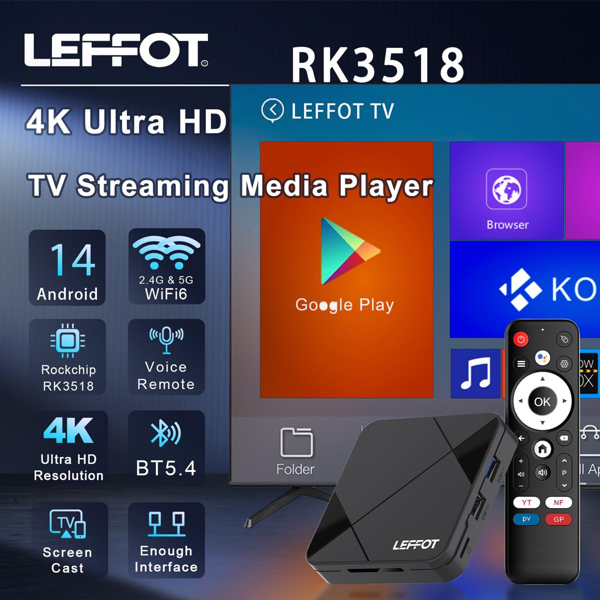 Android 14.0 4K Ultra HD TV Box U8349