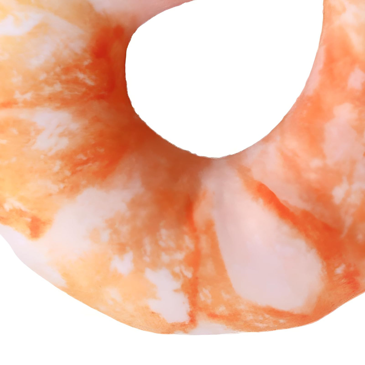 Orange White 3D Shrimp Shape Dog Squeaky Plush Toy C712