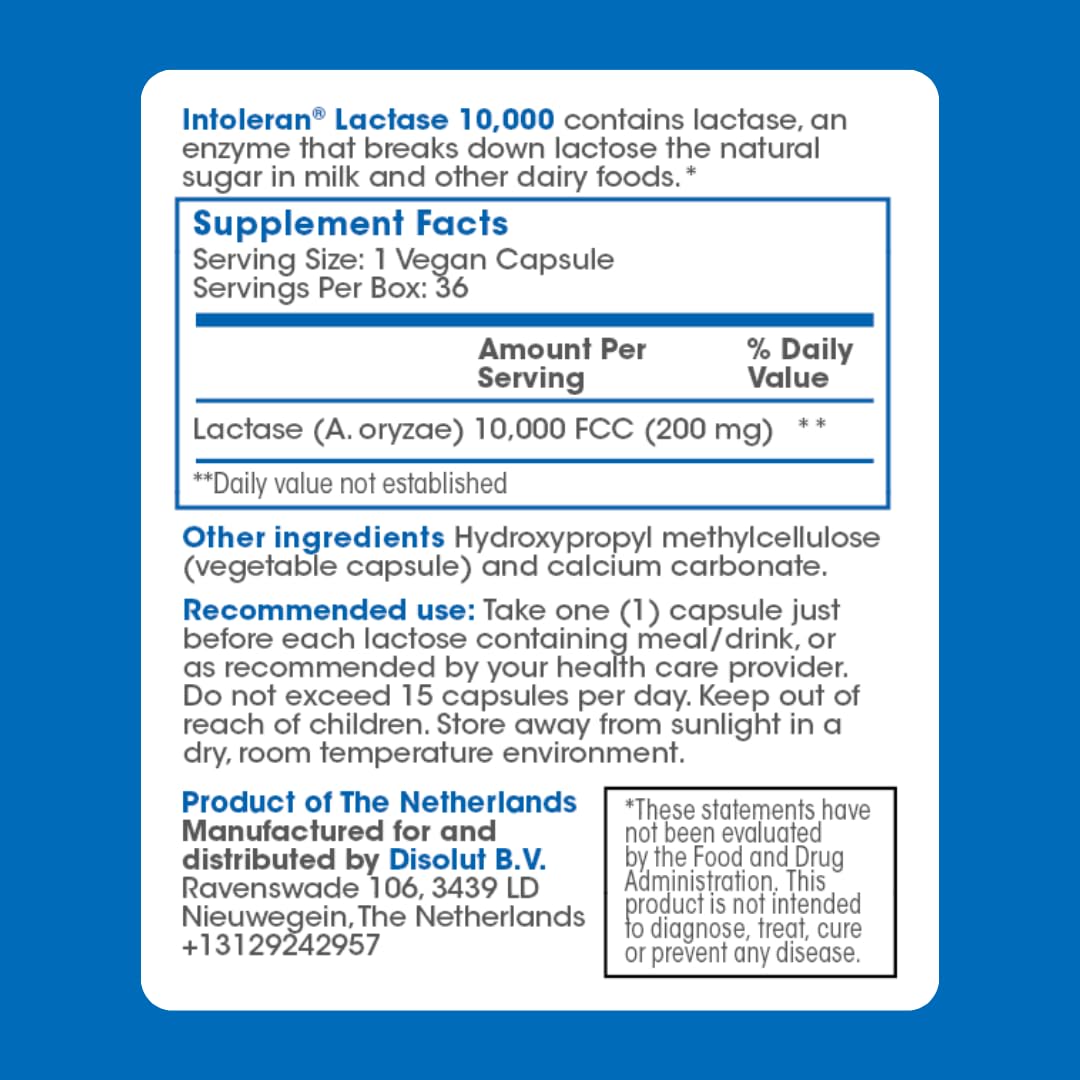Lactase 10,000 Digestive Enzymes 36 Capsules U798820