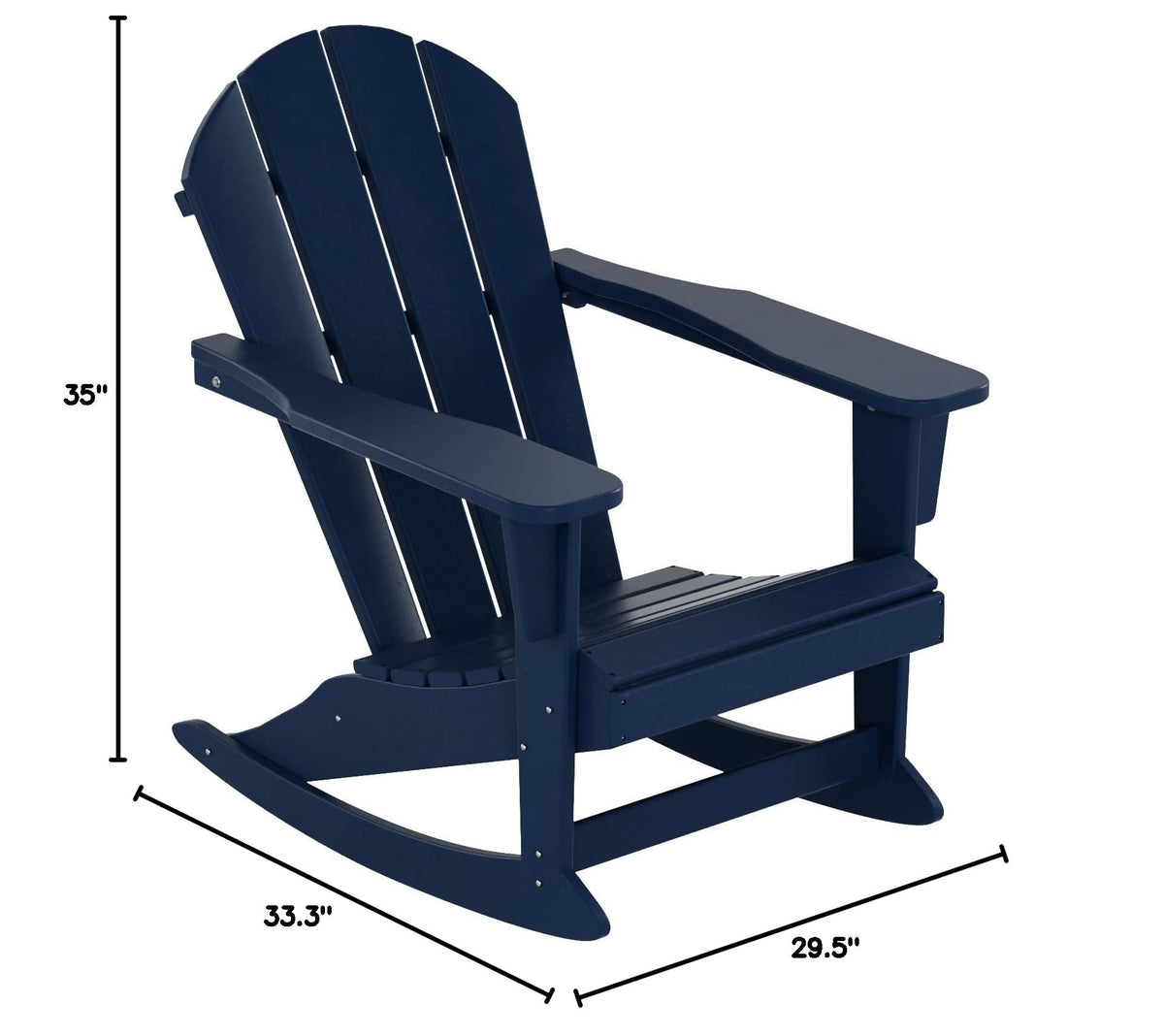 Navy Blue HDPE Outdoor Rocking Chair H936