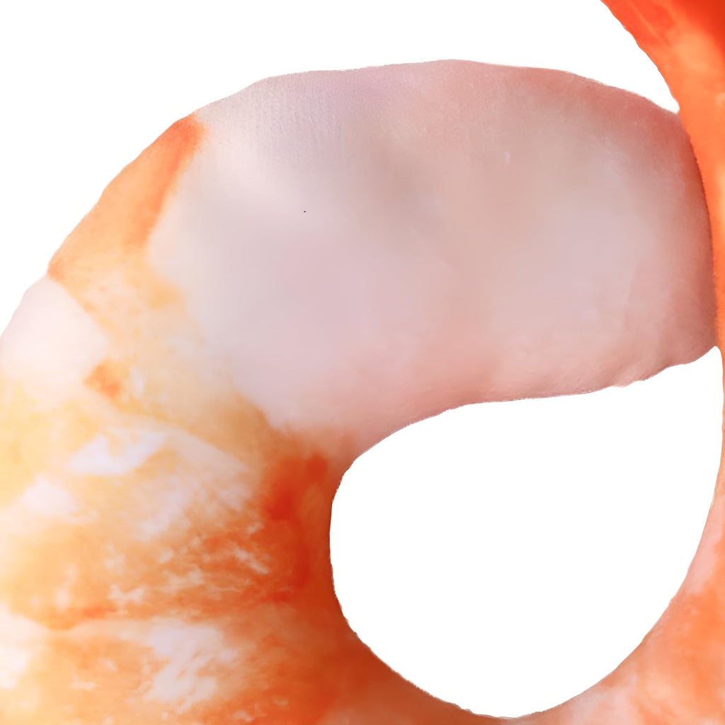 Orange White 3D Shrimp Shape Dog Squeaky Plush Toy C712