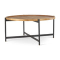 Medium Brown Solid Wood Round Coffee Table J6502
