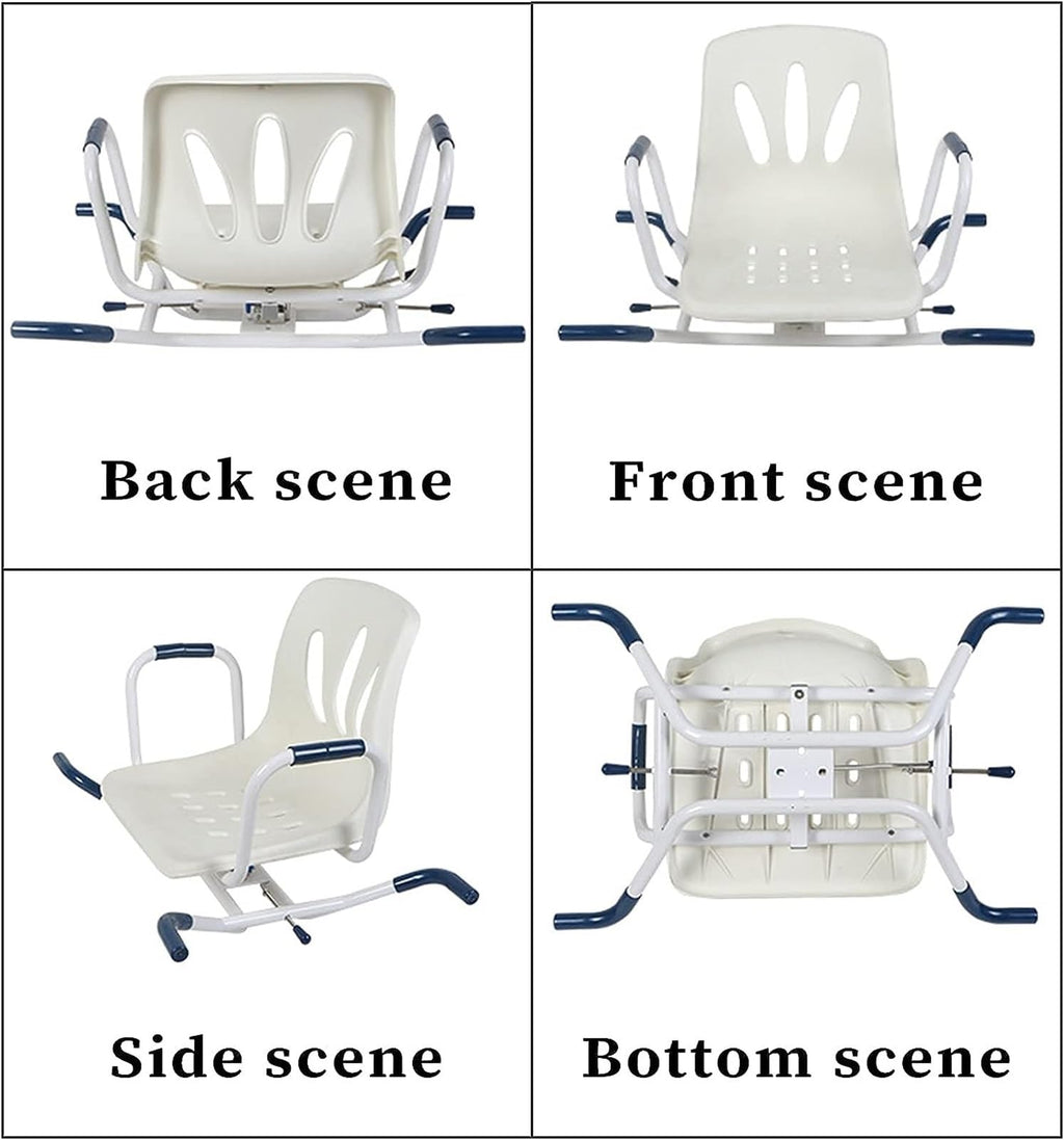 Rotating Shower Stool Seat with Arms and Back Support N8982