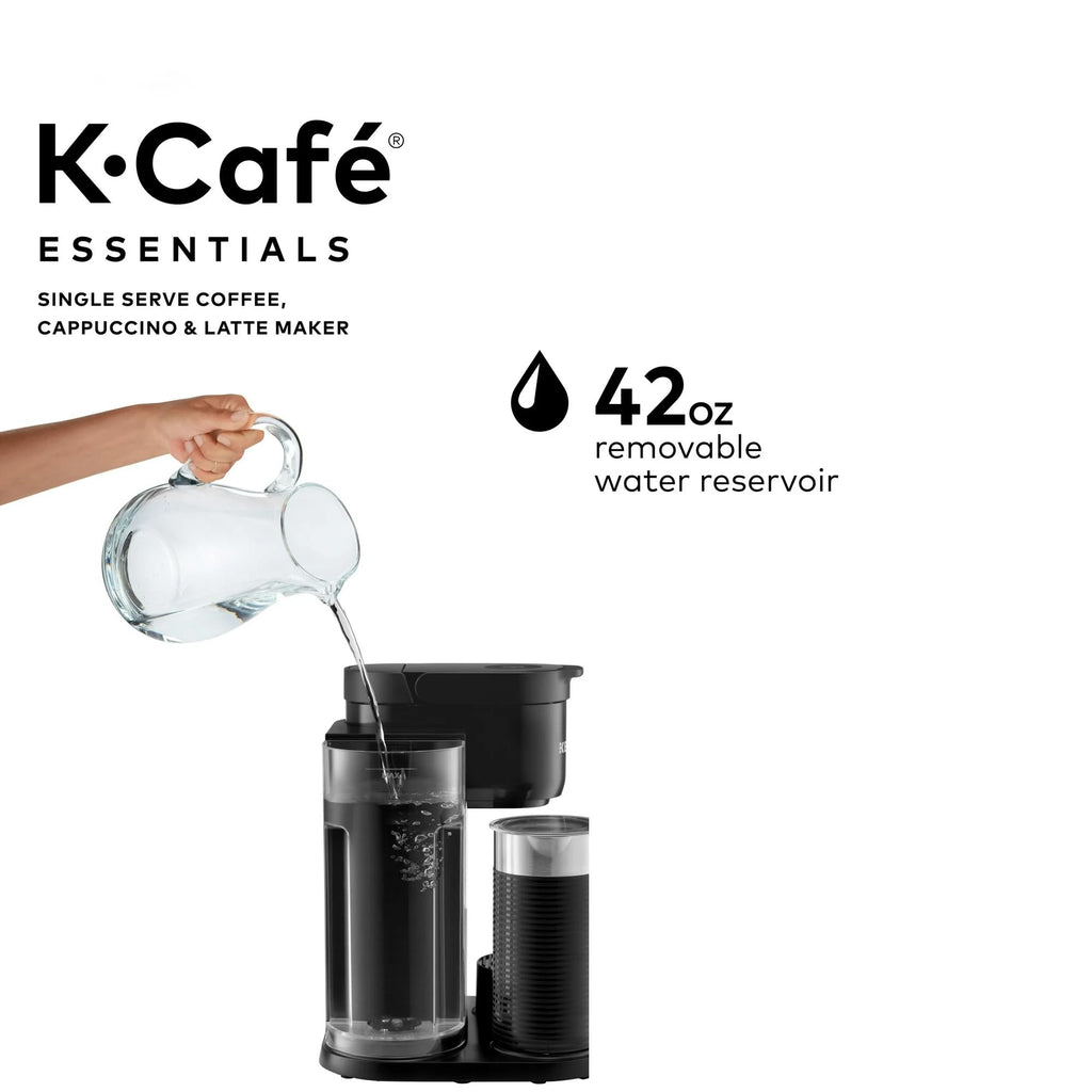 Black Single Serve Coffee Maker with Milk Frother T453