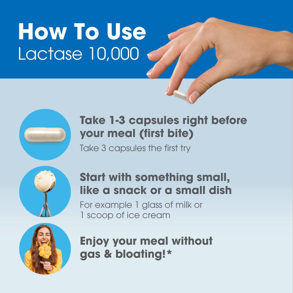 Lactase 10,000 Digestive Enzymes 36 Capsules U798820