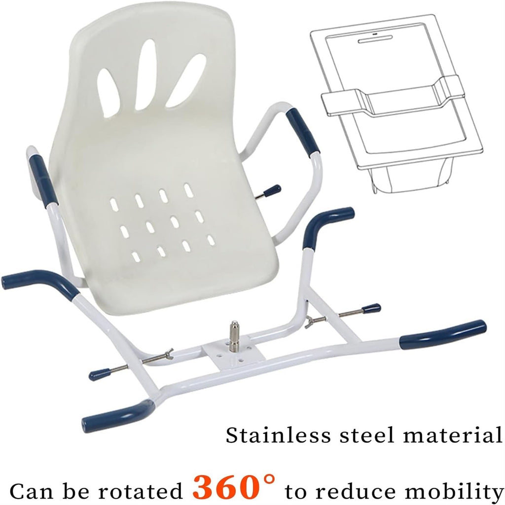 Rotating Shower Stool Seat with Arms and Back Support N8982