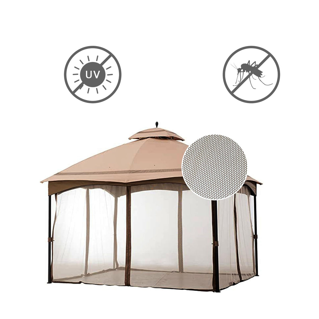 10' x 12' 4-Panel Mosquito Netting Sidewall Curtain with Zippers D91695