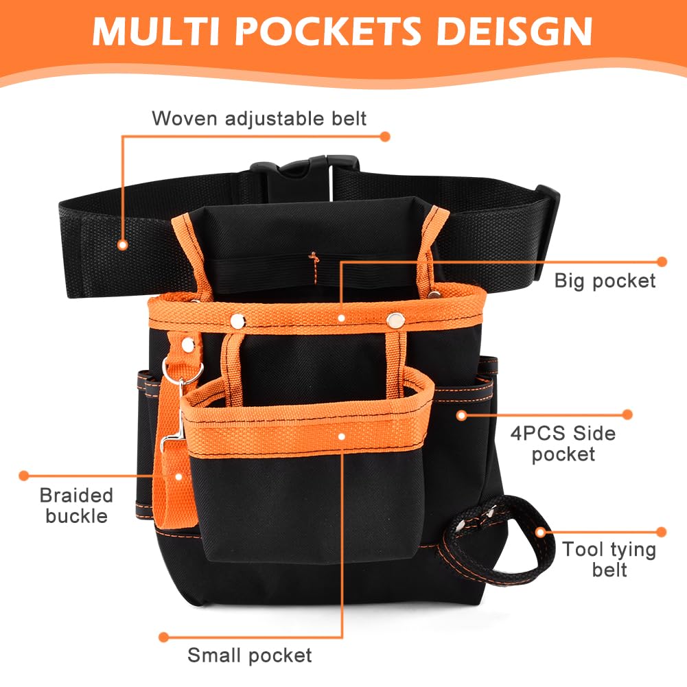 8 Pockets Tool Pouch Utility Waist Bag with Adjustable Belt N847