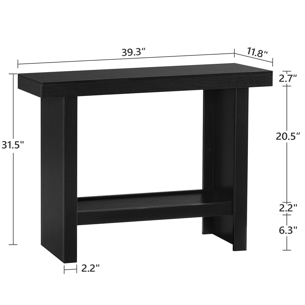 Black Rectangular Console Table I8811