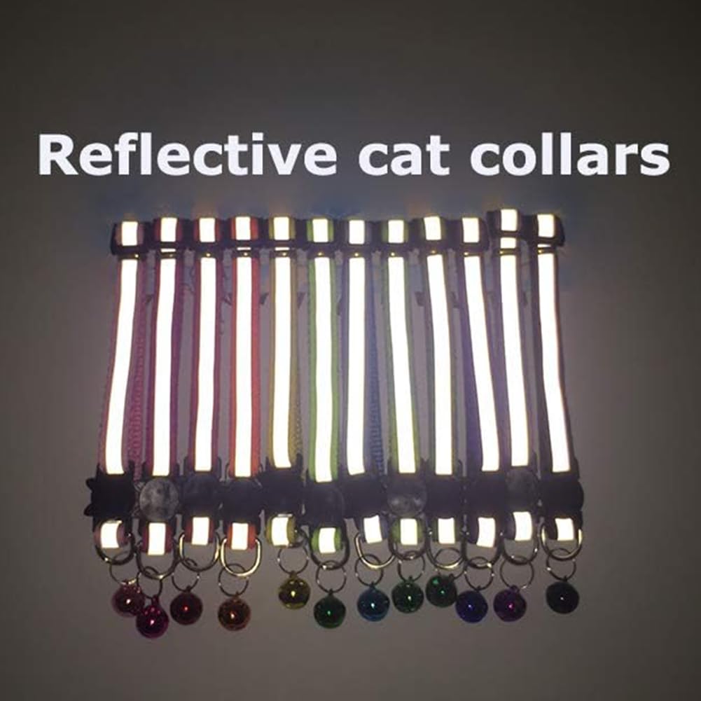 6 Pack Reflective Nylon Cat Collar with Bell S5084
