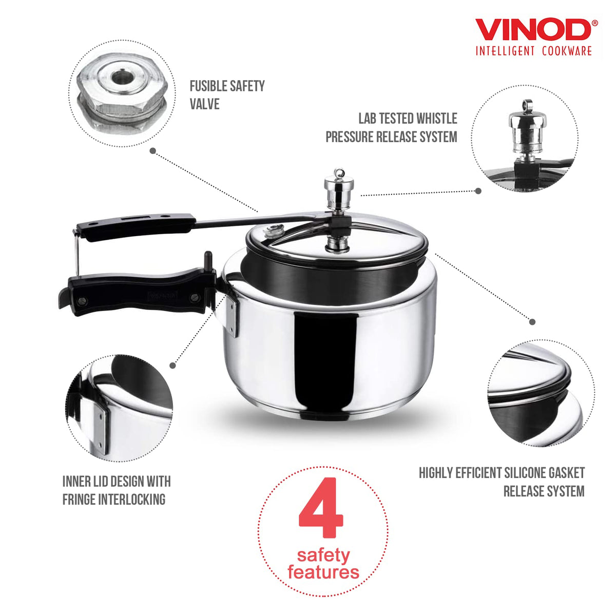 2 Liter Stainless Steel Pressure Cooker V231