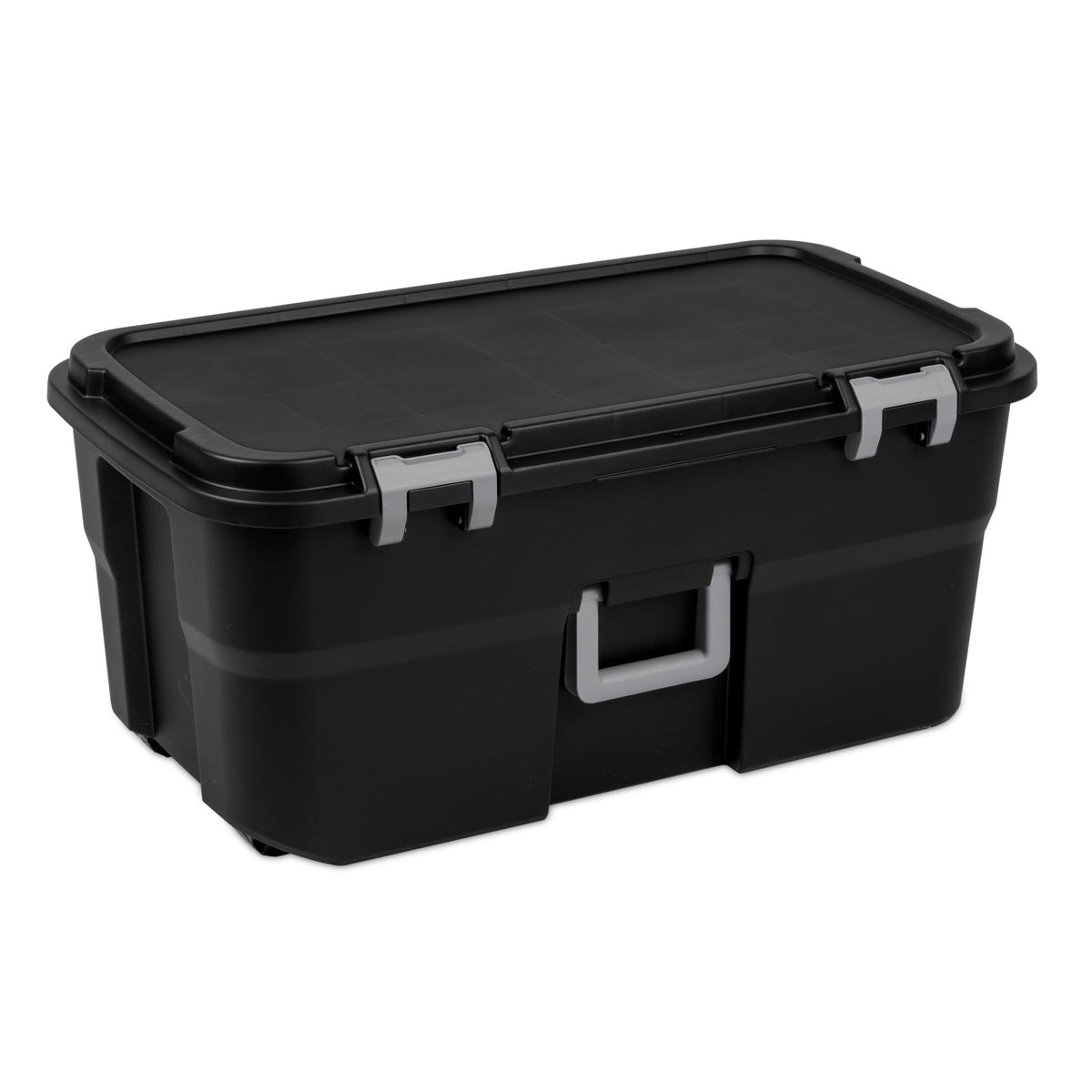Black 22Gal Wheeled Lockable Storage Footlocker J1462