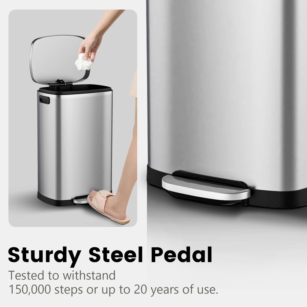 13 Gal Stainless Steel Kitchen Trash Can Y598303