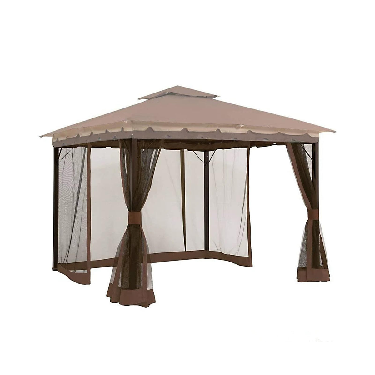10' x 12' 4-Panel Mosquito Netting Sidewall Curtain with Zippers D91695