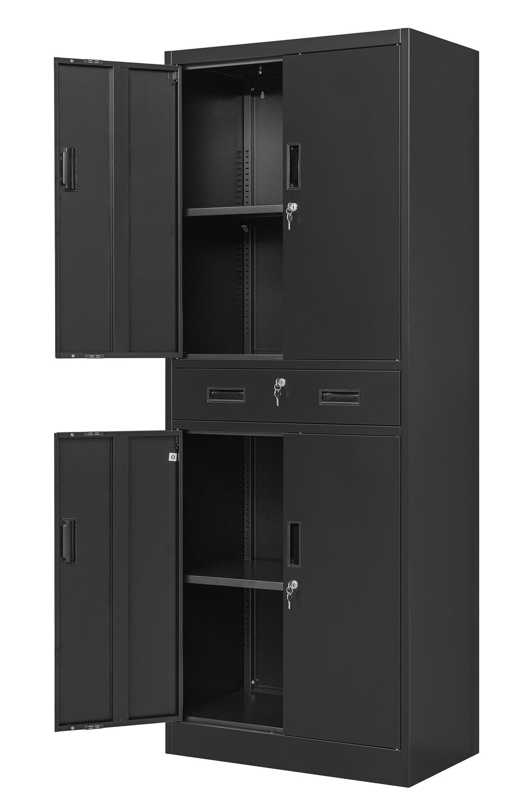 Metal Locking Storage Cabinet with Adjustable Shelves and 1 Drawer P40829