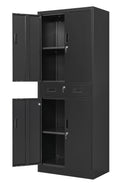 Metal Locking Storage Cabinet with Adjustable Shelves and 1 Drawer P40829