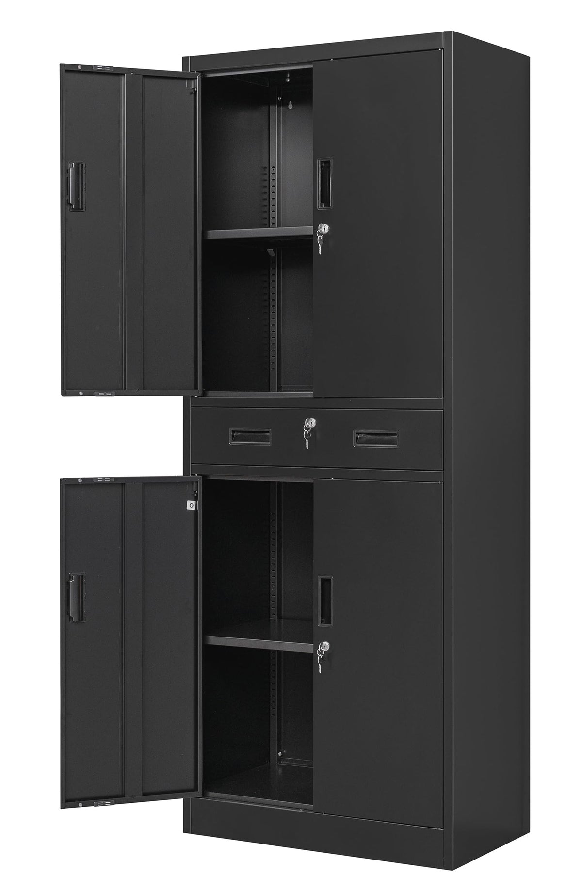 Metal Locking Storage Cabinet with Adjustable Shelves and 1 Drawer P40829