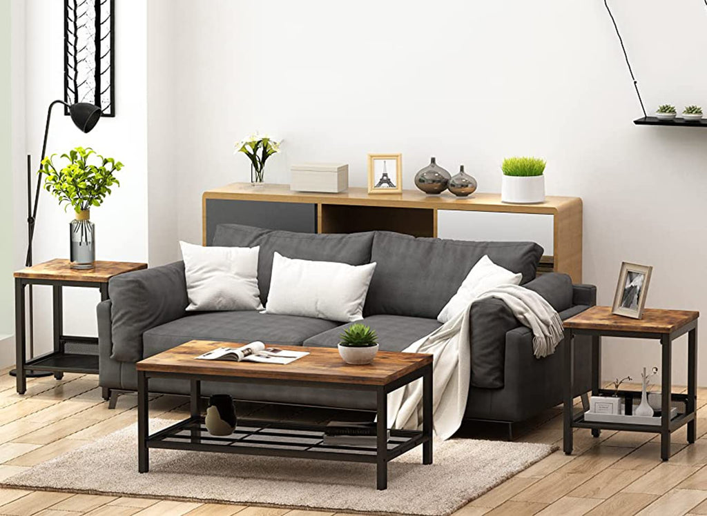 3 Pieces Coffee Table Set with 2 End Side Tables I153
