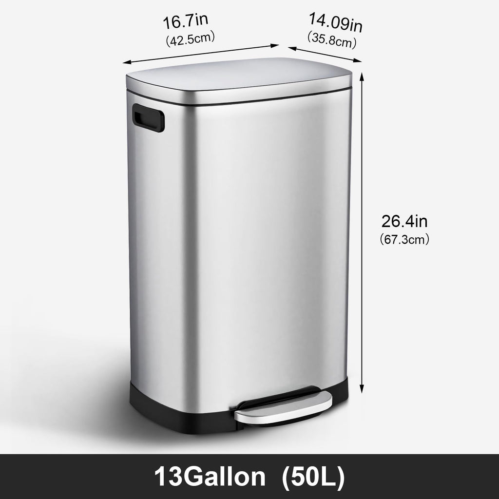 13 Gal Stainless Steel Kitchen Trash Can Y598303