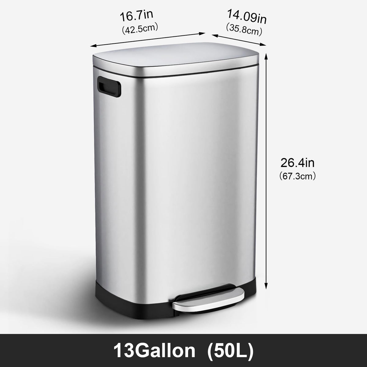 13 Gal Stainless Steel Kitchen Trash Can Y598303
