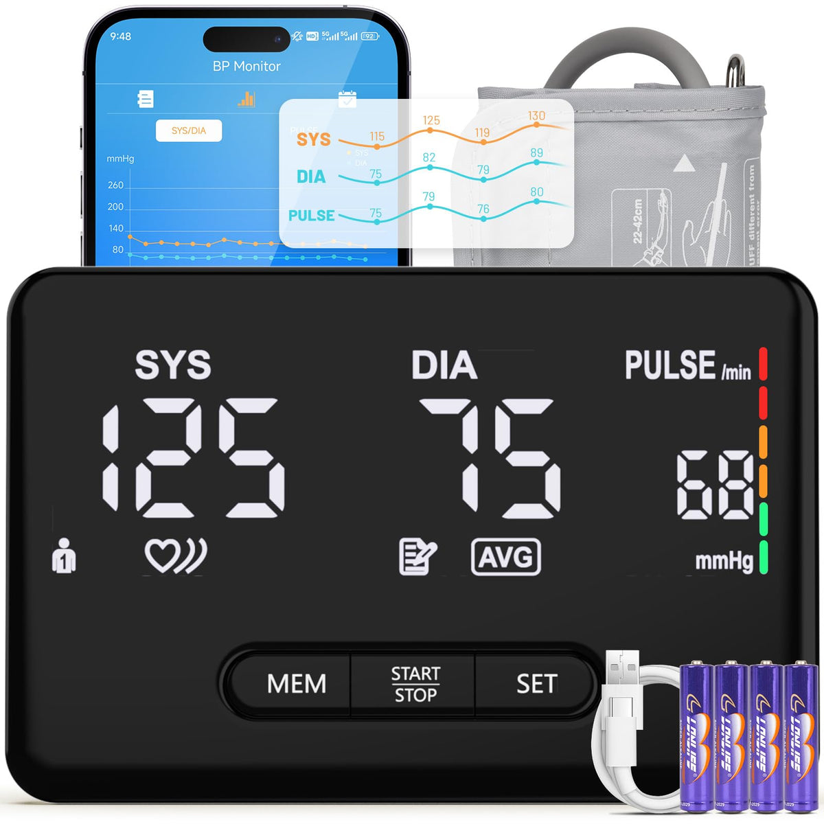 Smart Upper Arm Blood Pressure Monitor Y675