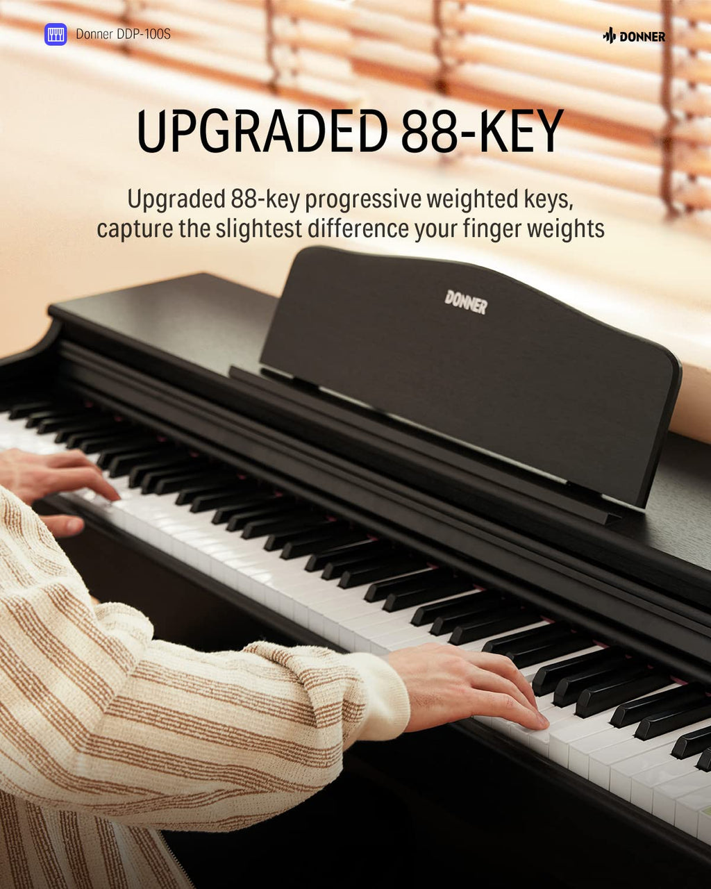 88 Key Weighted Graded Hammer-Action Digital Piano with Bench V7209