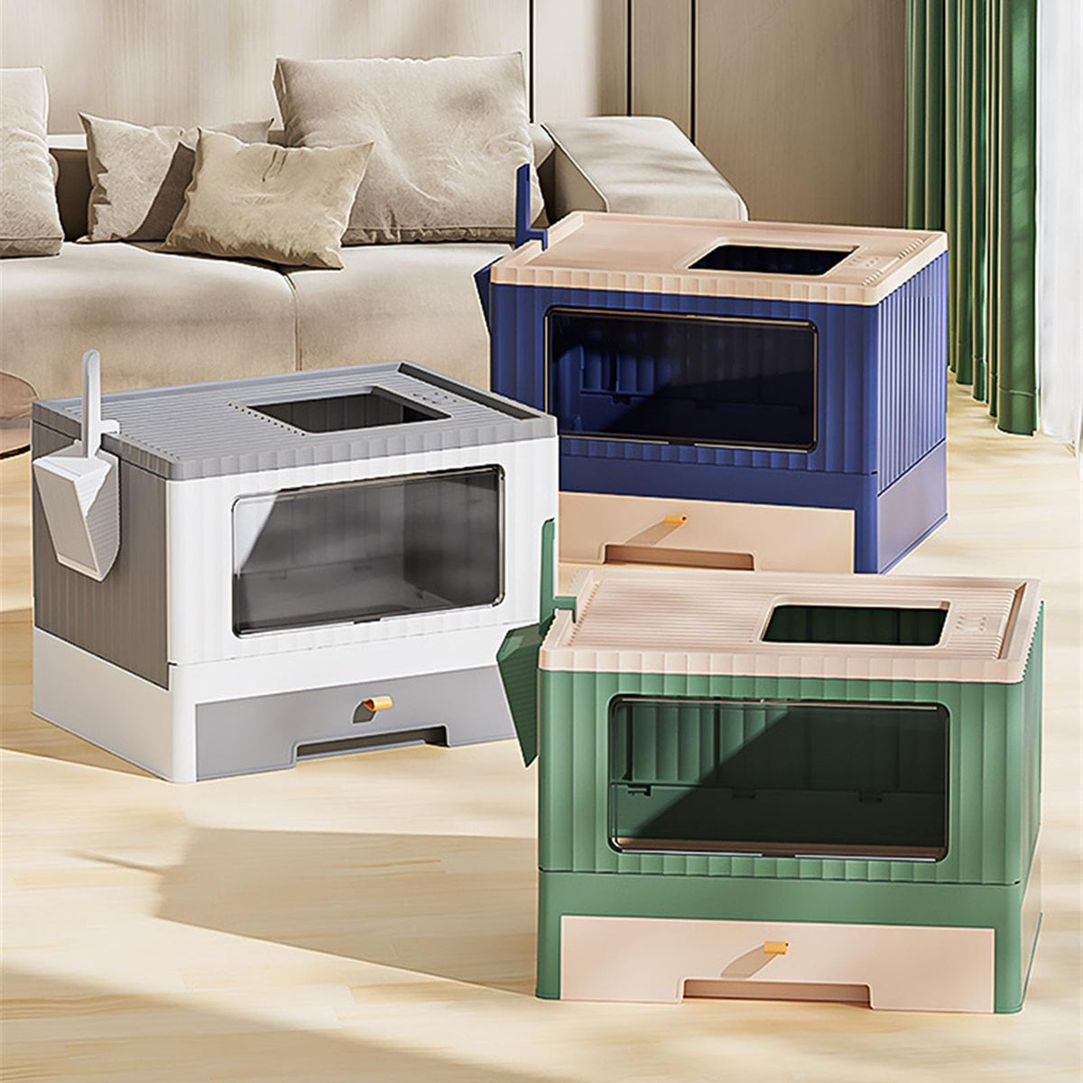 Foldable Cat Litter Box with Lid G2649