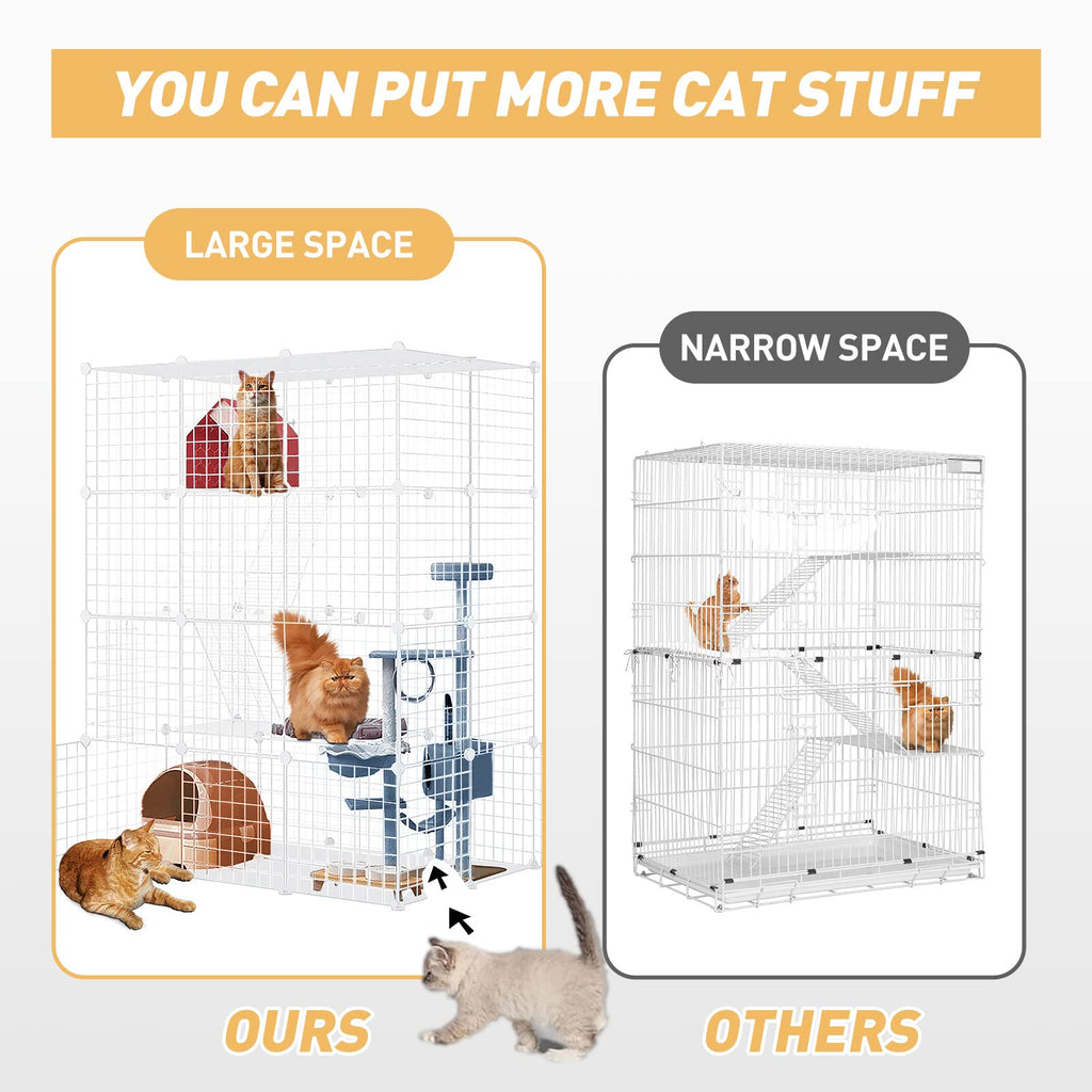 Large Cat Cage Detachable Metal Wire Playpen E29323