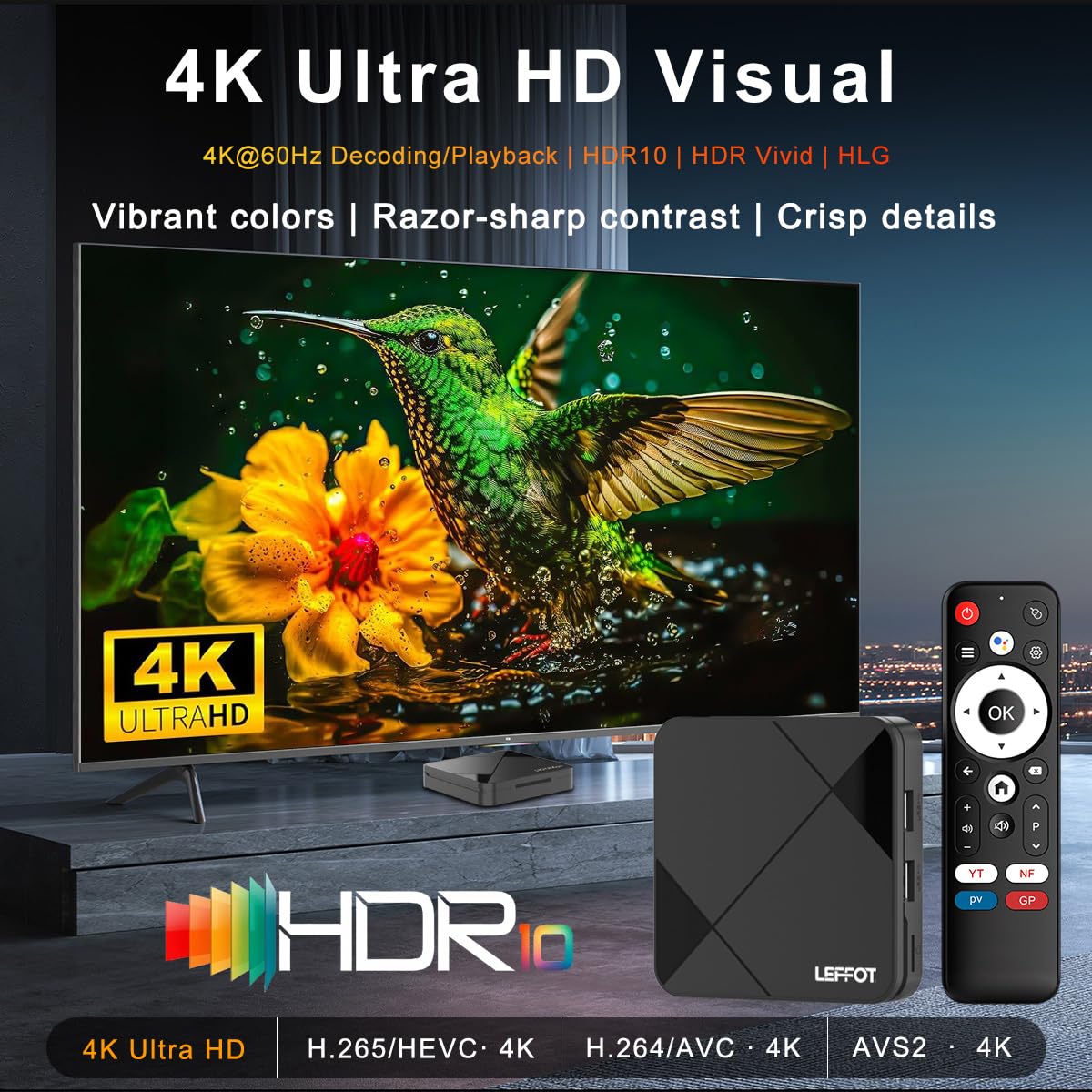 Android 14.0 4K Ultra HD TV Box U8349