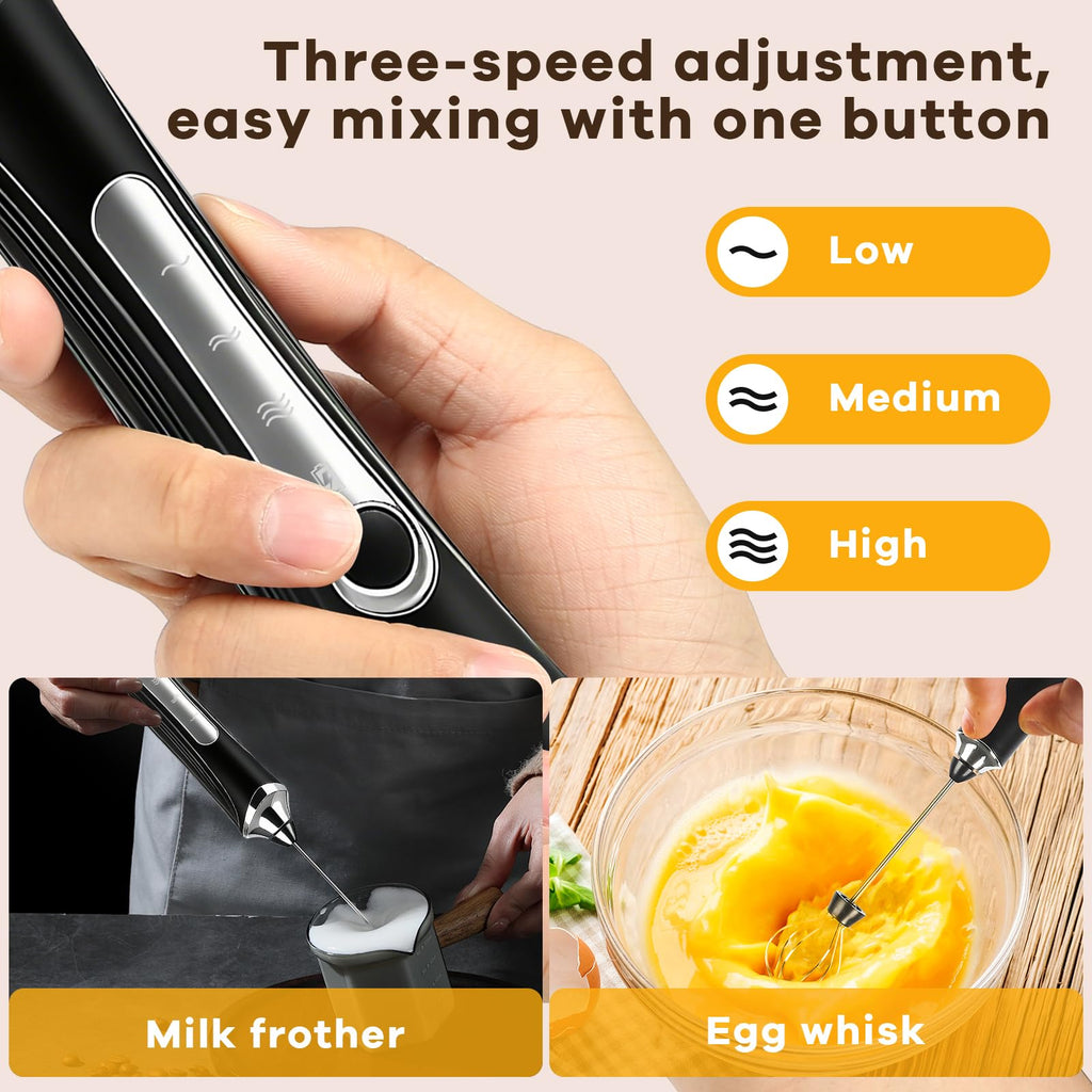 Handheld Rechargeable Milk Frother with Stand X42145