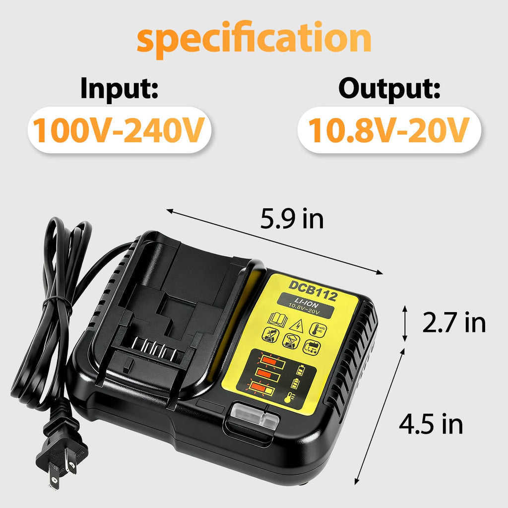 2-Pack 12000mAh 20V Max Lithium-Ion Battery & Charger Combo V312
