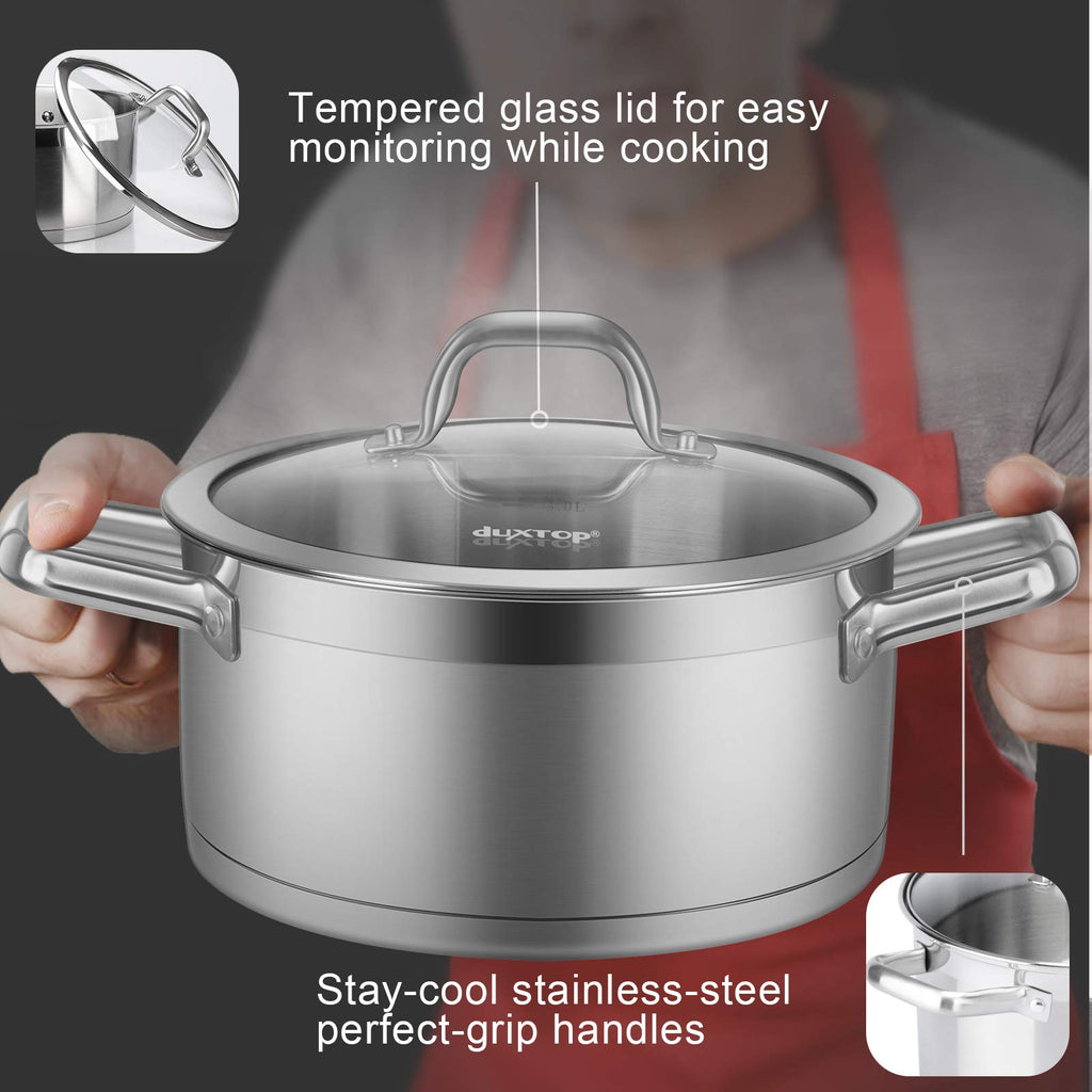 Stainless Steel 4.2 Qt Stock Pot with Lid I3490