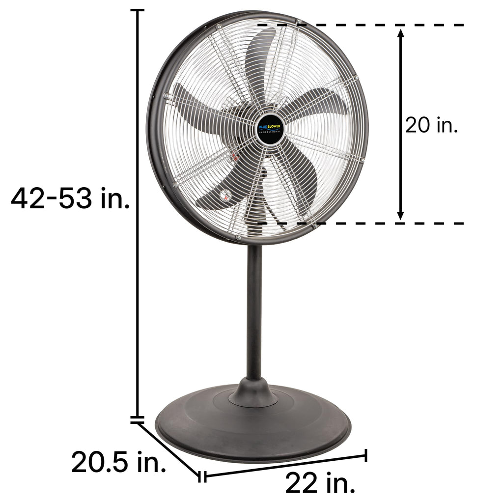 Blue High Velocity Oscillating Pedestal Fan G531718
