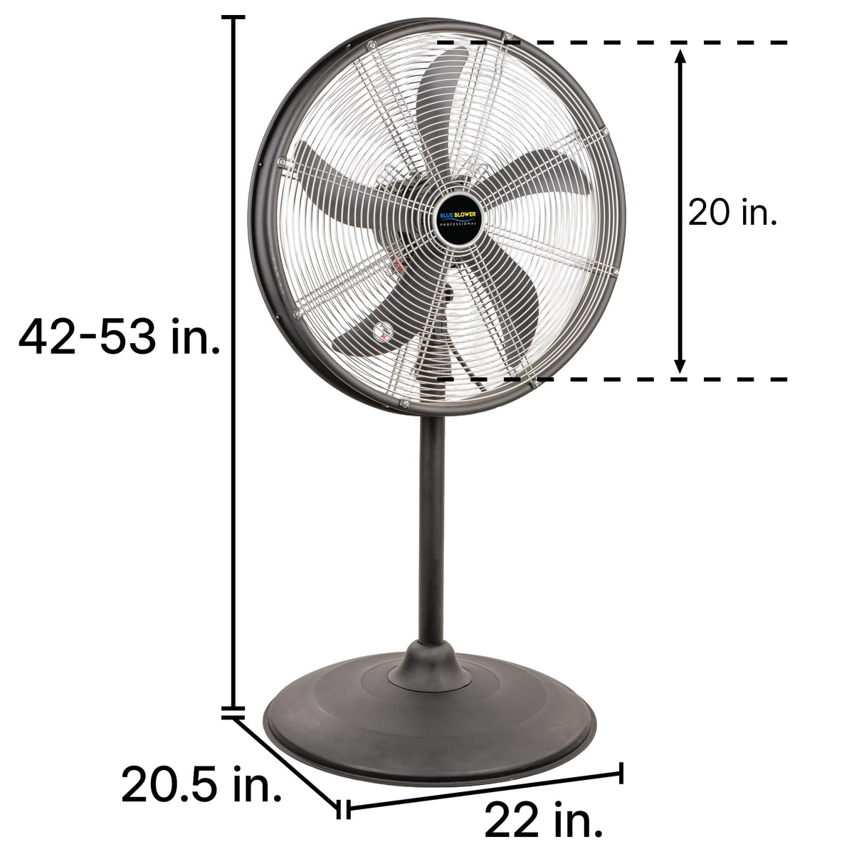 Blue High Velocity Oscillating Pedestal Fan G531718