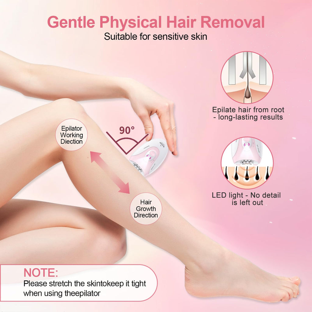 2 Speeds Rechargeable Epilator with LED Light F765